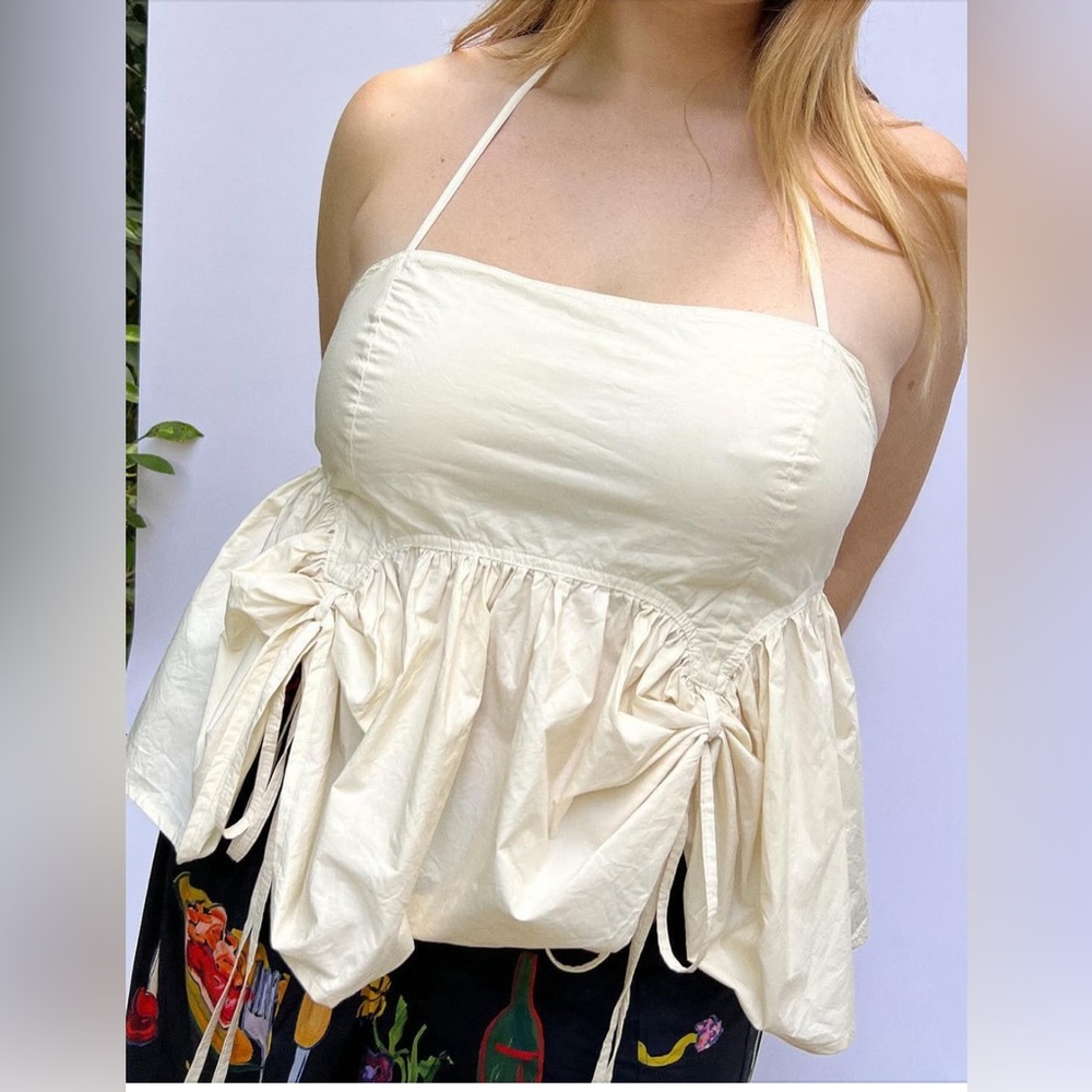 Elegant Cream Halter Top